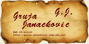 Gruja Janaćković vizit kartica